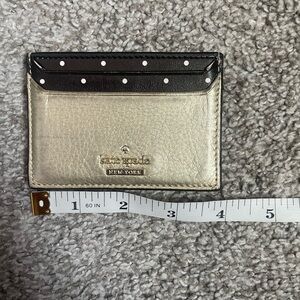Kate Spade Metallic Gold and Black Card Holder